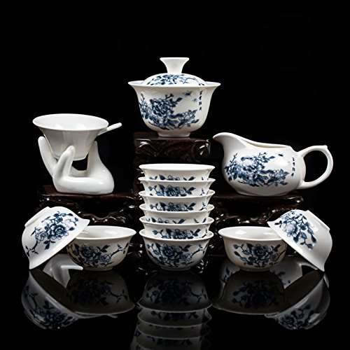 Biały serwis do herbaty, Bone China serwis do herbaty Kung Fu prezent porcelana smoka, 14-częściowy serwis do herbaty Miska serwis do herbaty Bone China serwis do herbaty White Series (różne modele)