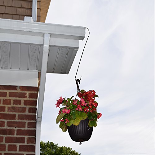 Metal Tree Branch Hook, 23 Inch Long, Black, 4-Pack, Premium Extra Thick 1/5 Inch Diameter Rust Resistant Steel S-Hooks For Bird Feeders And Baths And More - Outdoor Or Indoor Use #TOP4