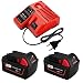 Produktbild 2 Stück Ersetzen für Milwaukee M18 5Ah 48-59-1812 N12 oder N18 N14 48-11-2420 48-11-2440 48-11-1820 48-11-1840 48-11 -1850 48-11-2401 48-11-1890 Werkzeugakku mit 3A Ersetzen für Milwaukee Ladegerät