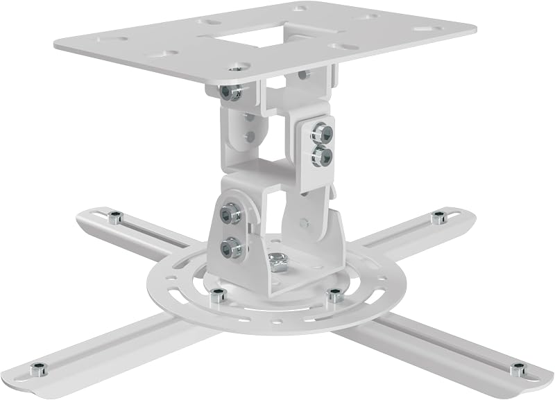 XINLEI Soporte universal para proyector de techo Soporte para proyector de perfil bajo con brazos retráctiles y función de ajuste múltiple PR14W