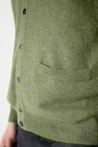 Original Mongolian Pure Cashmere 100%, Men's Cardigan, V-Neck Buttondown, Classic Fit, M-3XL4