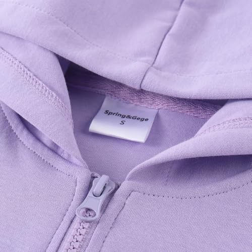 Image of Spring&Gege Boys Lightweight Full Zip Hoodies Short Sleeve Hooded Sweatshirt (5-14 Years)