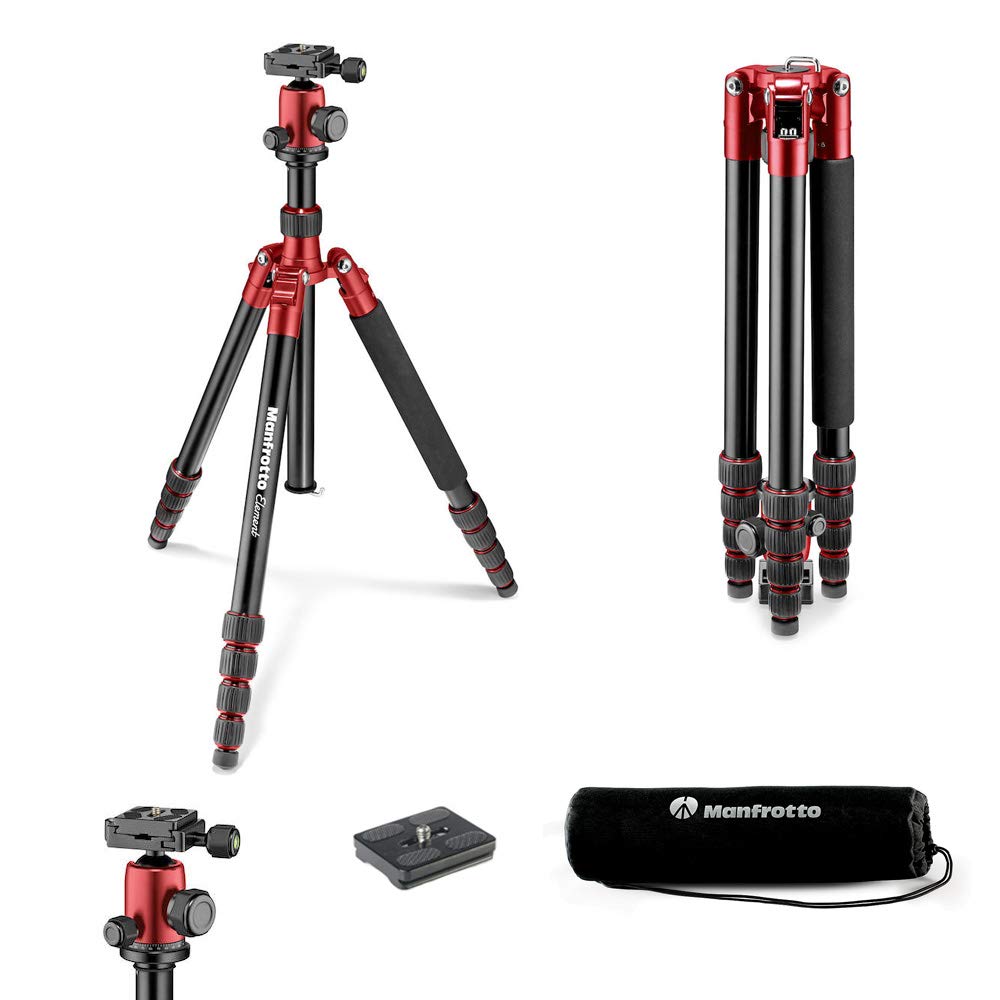 Amazon | Manfrotto 三脚 Elementトラベル三脚 ビッグ レッド アルミ製
