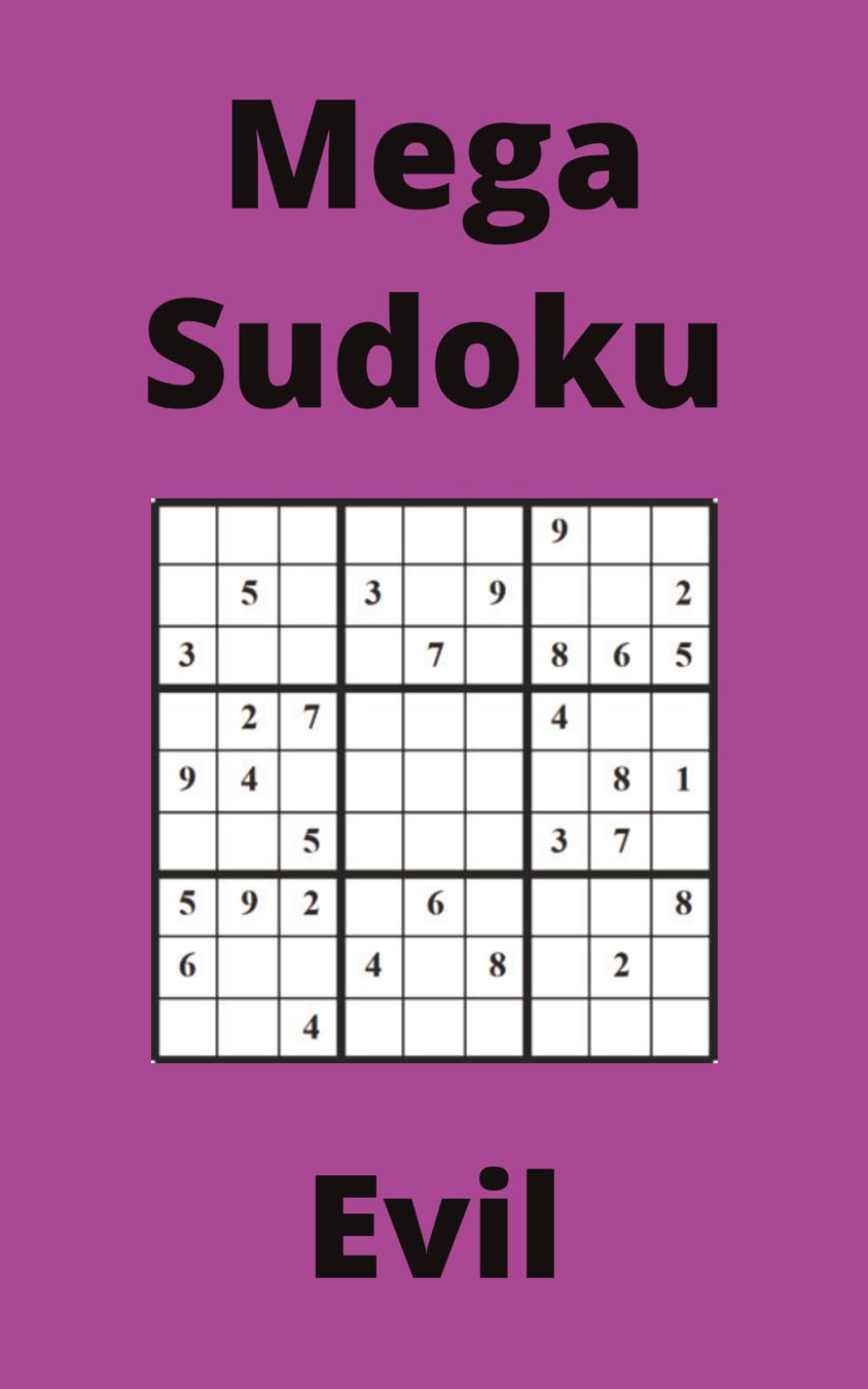 Purple Mega Sudoku Book, 9x9 Puzzles, 150 Pages, 5x8, Evil