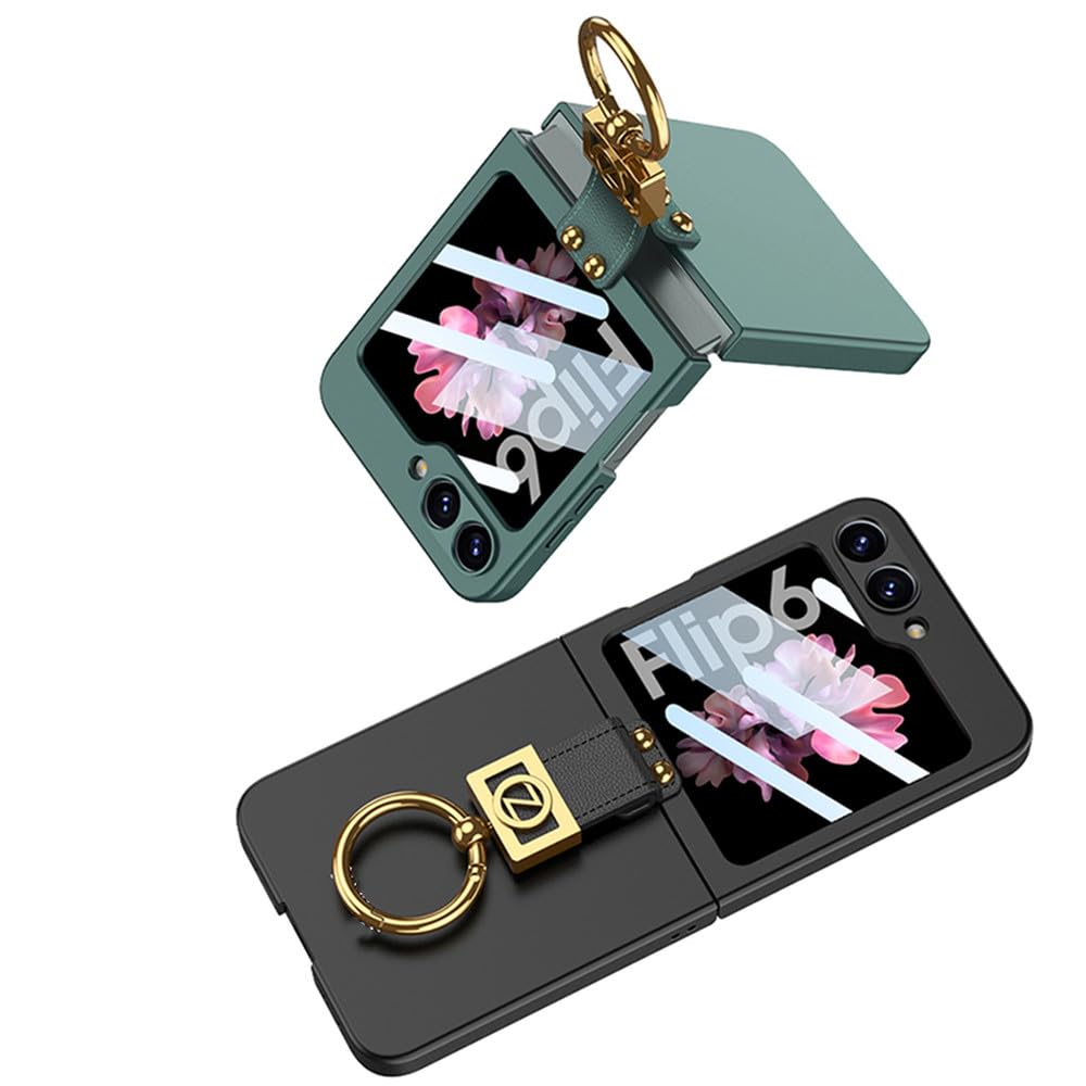 Coque de téléphone Fashion Letter pour Samsung Z Flip 5 6 Coque pour Galaxy Z Flip5 Flip6 Coque avec Anneau, Gris Titane, pour Samsung Z Flip5
