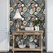 Blue Boho Wallpaper Peel and Stick,Vintage Floral Contact Paper 17.5
