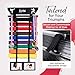 Optimus Depot Karate Belt Display Rack - Taekwondo Belt Display with Customization Stickers, 2 Picture Frames, Self-Adhesive Adjustable Strips & Hanging Kit Taekwondo Gifts - Black 10