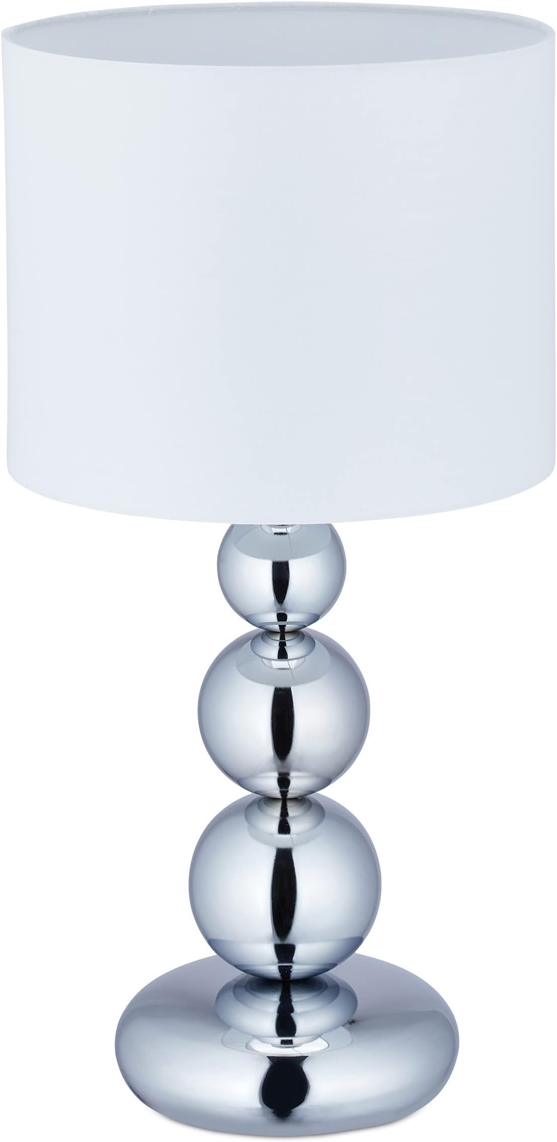 Lampadario In Cristallo E Organza Relaxdays - Grigio/Argento, H129x32 Cm, Attacco E27, Per Salotto E Camera - Foto 7