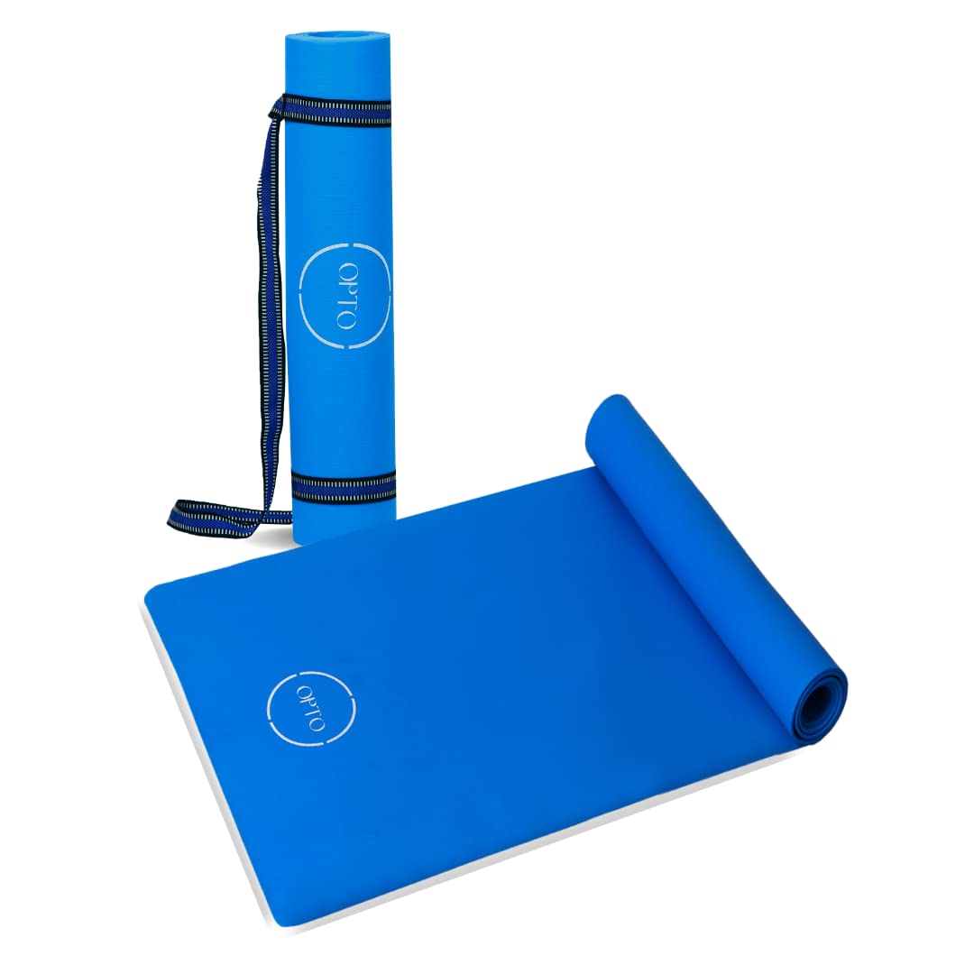 OPTO Classic 4mm Anti-Skid EVA Yoga Mat with strap Yoga Mats For Women yoga mat for men Exercise mat for home workout Water-Resistant Soft Easy to Fold Anti Slip Yoga mat Yoga Mat For Kids Blue (B0BJQ3TJLK) Amazon Price History, Amazon Price Tracker