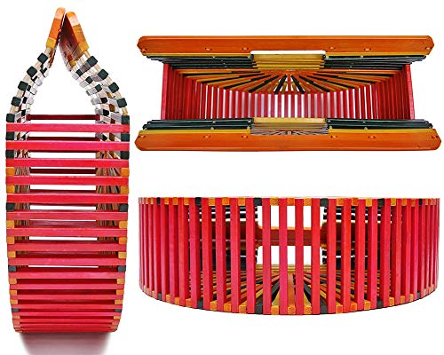 Fashion Bamboo Handbag Handmade Weave Beach bag for Womens - Image 5