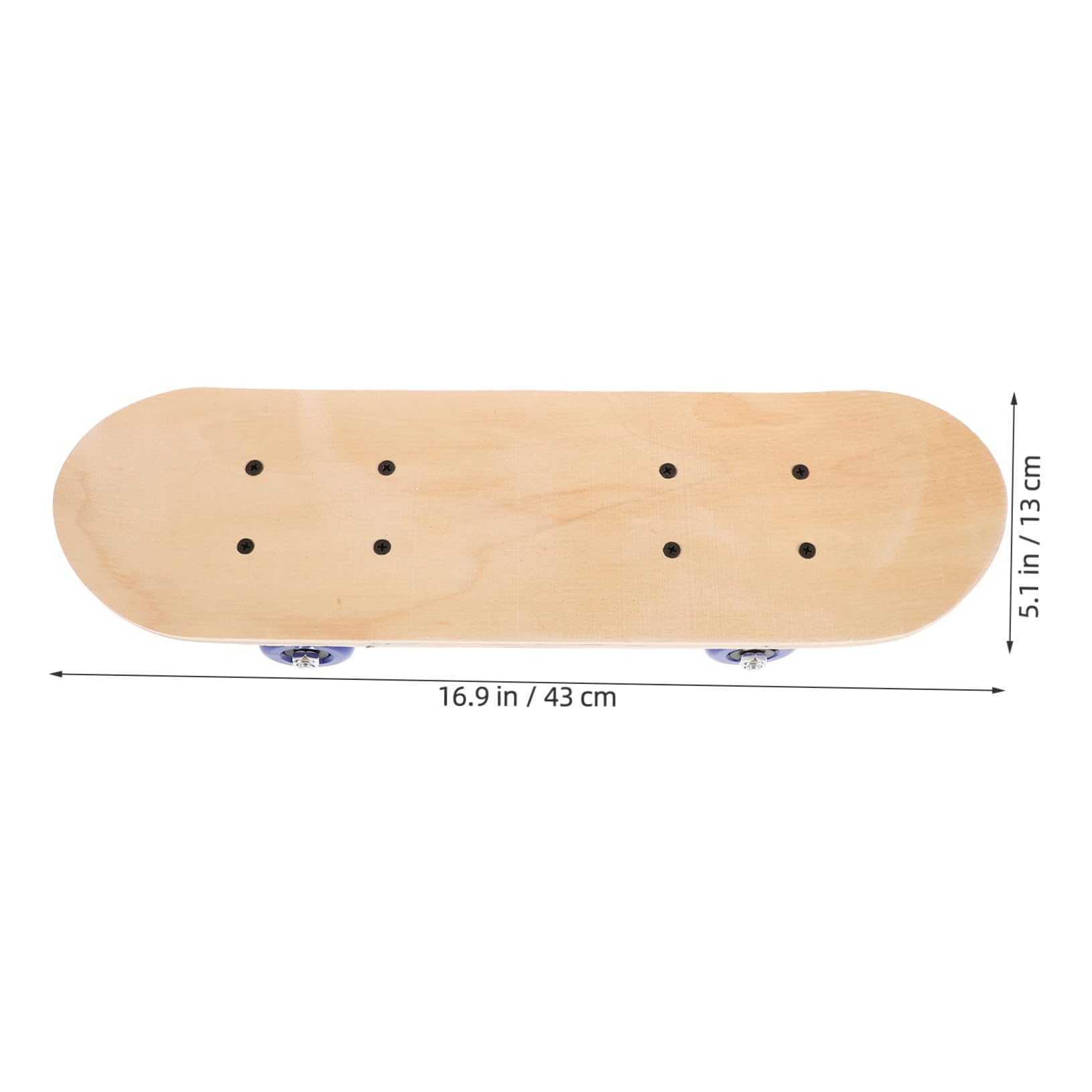 SUPVOX Maple and Girls Skateboard Unfinished Deck 4 Wheels DIY Skateboard for Artistic Craft