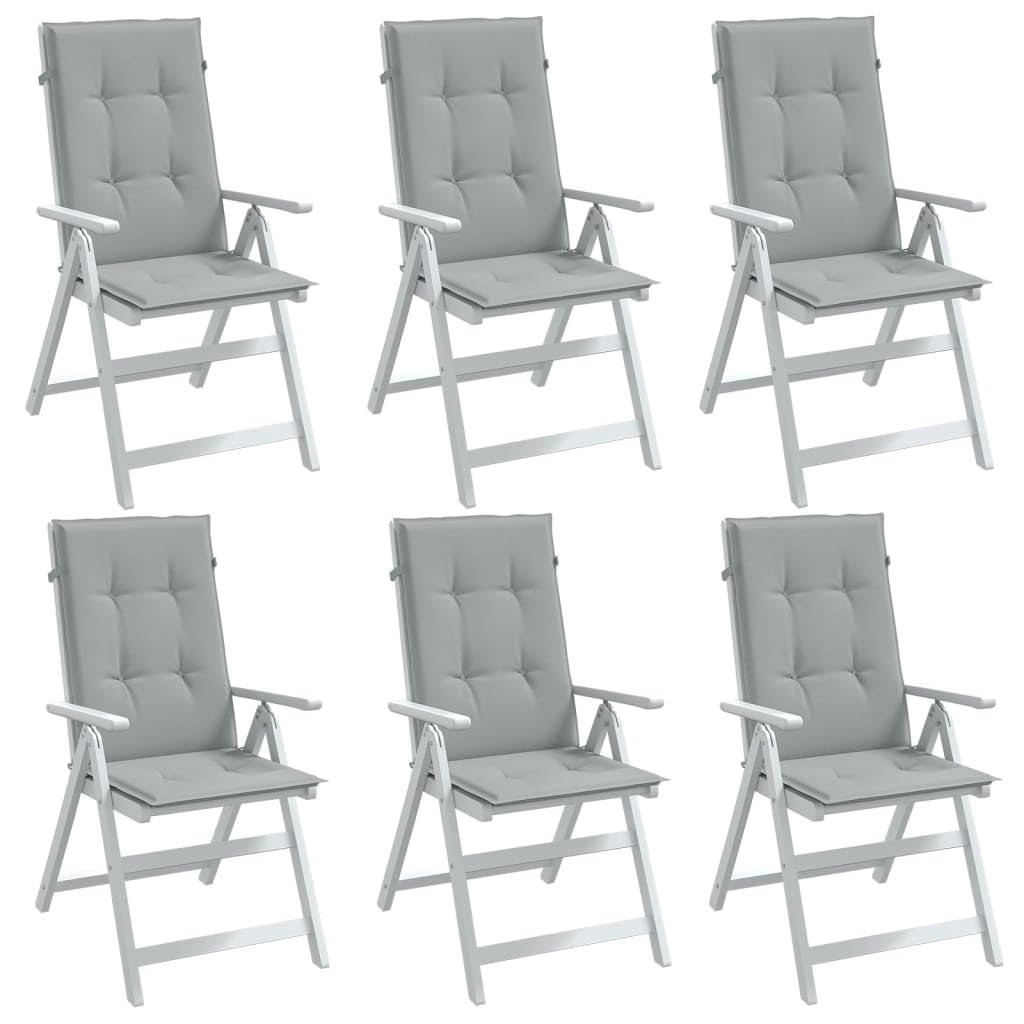 Coussin de chaise dossier haut ergonomique et antidérapant, lot de 6 gris clair mélangé