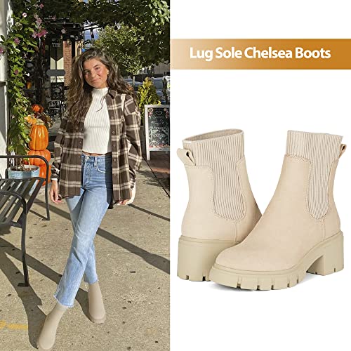 Athlefit Women's Chelsea Boots Fall Platform Ankle Boots Slip on Chunky Lug Sole Boots by Athlefit - Used condition - Image 3