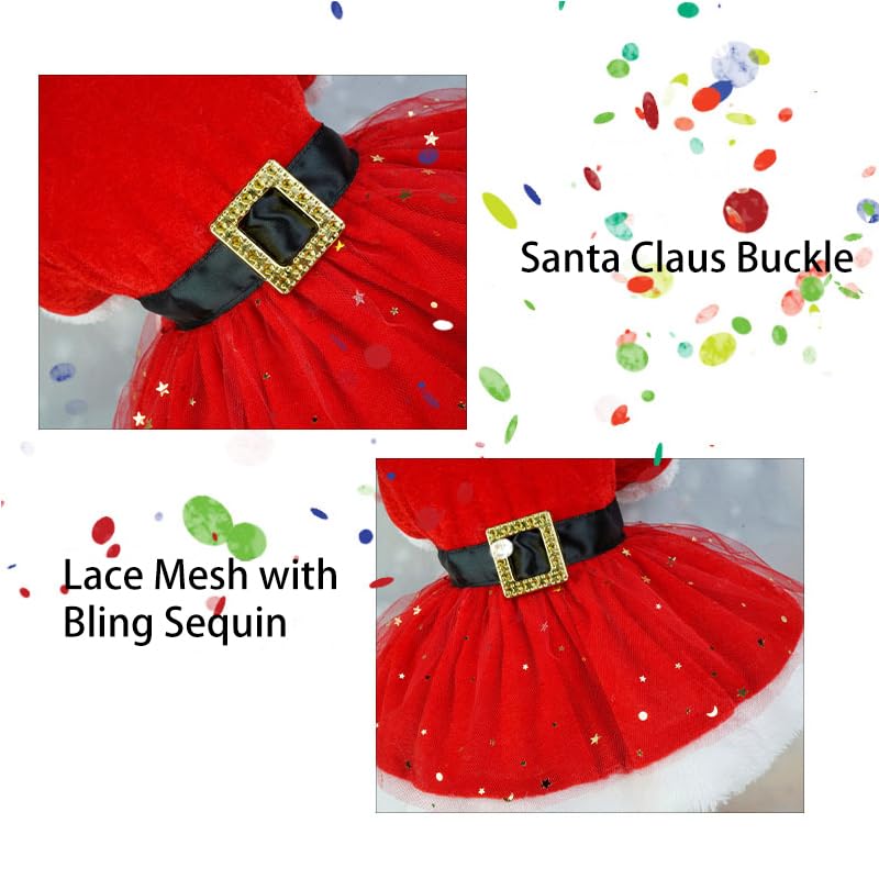 Amazon.com : PIXRIY Christmas Dog Dress - Red Velvet Female Dog