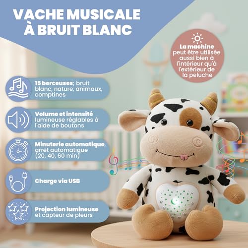Peluche Bruit Blanc Bébé pour des nuits calmes à la maison - 2