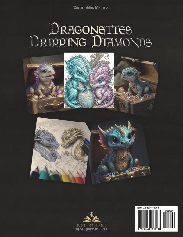 Miniatura 2 de Dragonettes Dripping Diamonds Adult Coloring Book