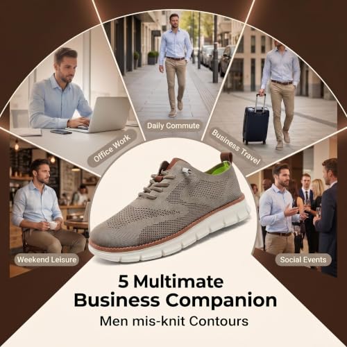 Image of Jeeeun Men's Dress Shoes Casual Knit Sneakers Lightweight Comfortable