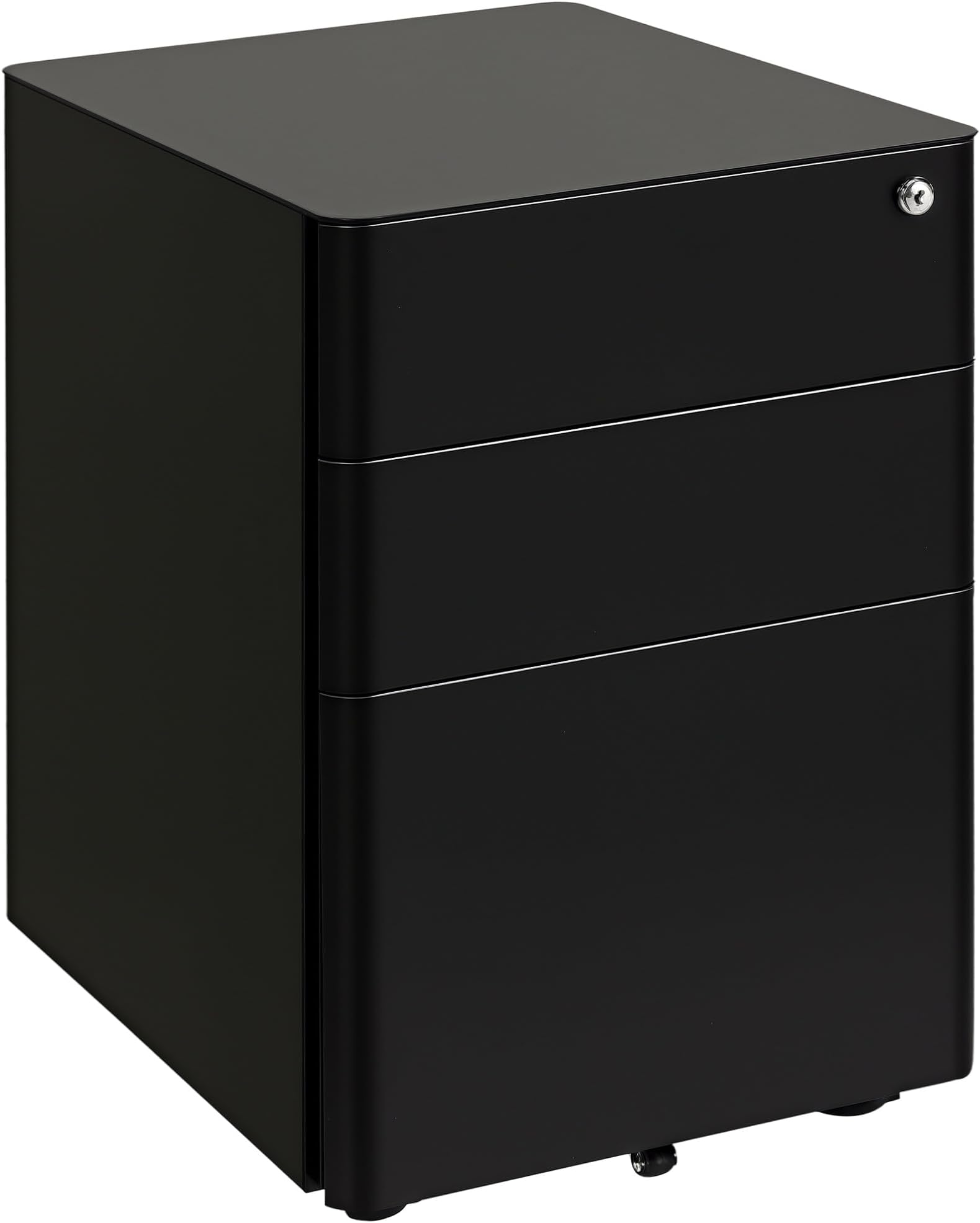 Vinsetto 3-Drawer Mobile Filing Cabinet Steel Lockable 39 x 48 x 59cm Black