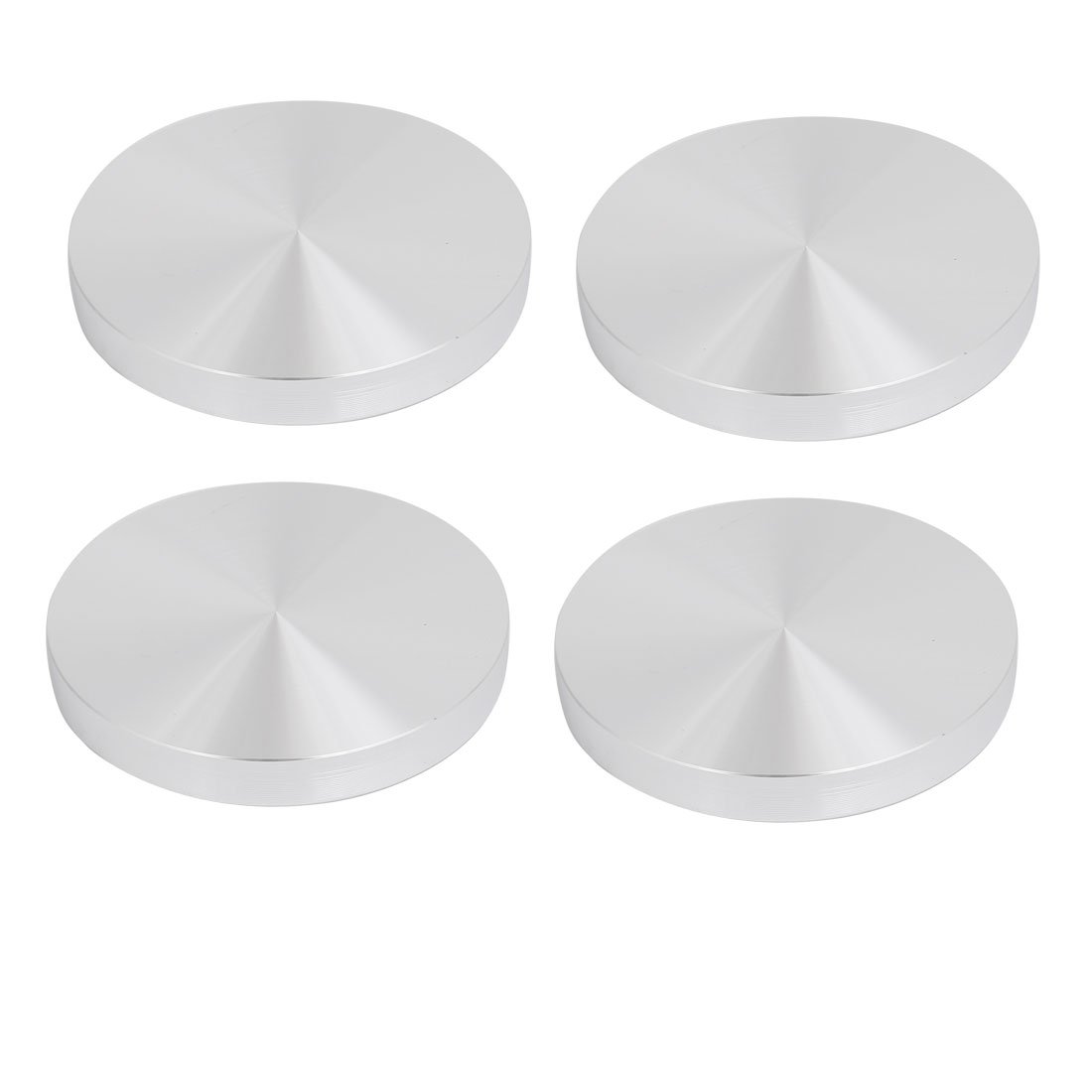 Uxcell Silver Sourcingmap 4Pcs 75Mm Dia 10Mm Thickness M8 Thread Hollow Aluminum Disc Polished Finish