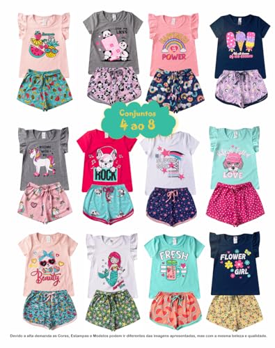 Conjunto de Menina Verão 10 peças Infantil - 1 ao 8