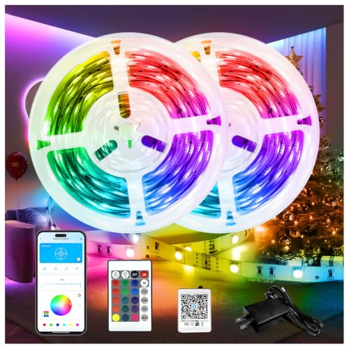 Image of DAYBETTER LED Lights for Bedroom 132ft (2 Rolls of 65.6ft), Music Sync Color Changing Strip Lights with Remote, 24V Power Supply, Classroom Lighting, Room Decor for Teen Girls Boys Birthday Gifts | Indoor color changing decor bedroom kitchen party 24-key IR remote timer cuttable flexible strong adhesive