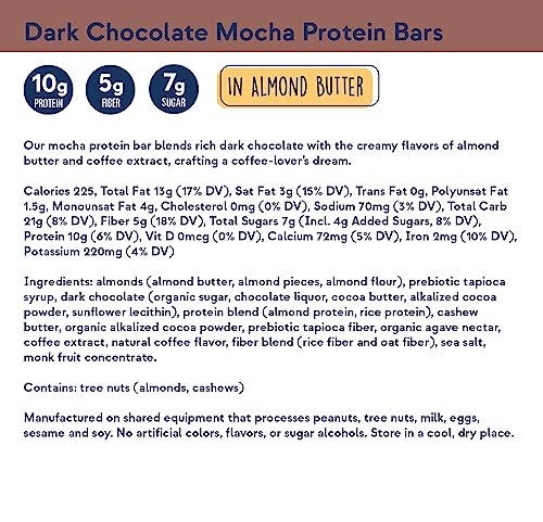 Zing Dark Chocolate Mocha Vegan Protein Bars, Gluten Free with High Protein, High Fiber, Dairy Free Nutrition Bars, Plant Based Protein, Kosher, Low Sugar, No Sugar Alcohols - 12 count - Thumbnail 6
