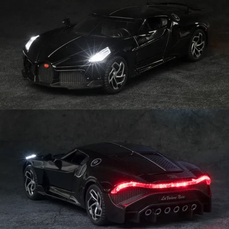 Image of Alloy Car Model Diecasts Metal Toy with Sound /Light /Pull-Back Off-Road Vehicles Car Model Collection Kids Toys Gift Multicolor Pack of 1 (1:32 LA Voiture Noire)