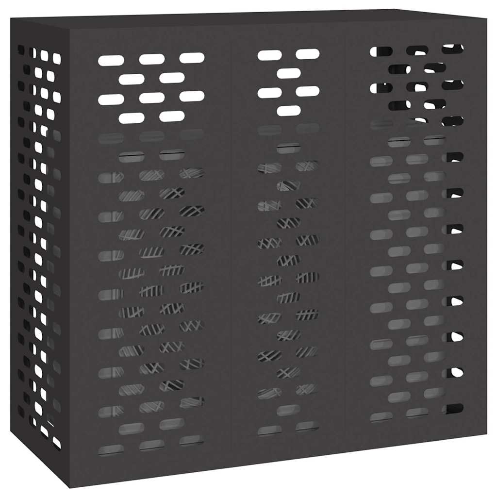 Vidaxl Black Air Conditioner Cover 110 X 50 X 105 Cm Steel, Air Conditioner Cover, Garden Appliance Shield, Winter Protection, Rectangular Outdoor Accessory, Durable Weatherproof Design