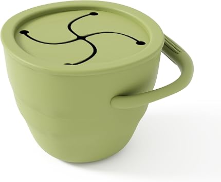 Baby Essentials Snacking Cup for toddlers 1-3 years old in Baby Led Weaning Stage in Green Color Kids Travel Essentials