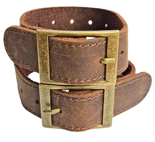 Tote & Kari - Tote & Kari Basket Strap Premium Leather Belt/Brass Buckle for Adult,Kids Baskets, Adjustable Size,Vintage Style, Brown 1 Pair, 2 Pieces