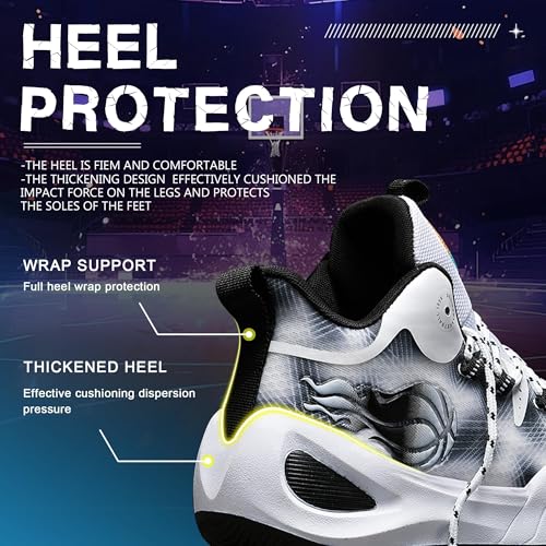Image of Men's Basketball Shoes Fashionable Breathable Anti Slip Sports Shoes Outdoor Running Fitness Training Shoes