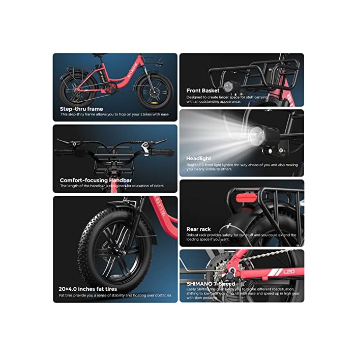 ENGWE Electric Bike 20" Fat Tyre Step Through Shimano 7-Speed - Image 7