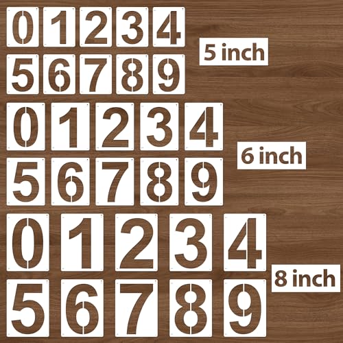 Nuesaurd Number Stencils 5,6,8 Inch