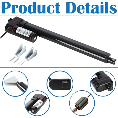 KM-LINEARTECH 18 Inch 18" 450mm High Speed 1.34"/s 34mm/s 400N 88lbs DC12V Heavy Duty Electric Linear Motion Actuator Motor with Mounting Brackets IP65 by KM-LINEARTECH - Image 4