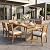 Christopher Knight Home Smeb Acacia Wood Outdoor Dining Table Set for 6, Outdoor Dining Set, Patio Table and Dining Chairs Set of 6 with Cushions, 7 Pieces Patio Furniture Set, Teak + Brown + Cream
