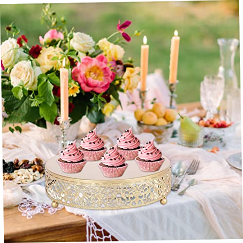 Round Metal Cake Stands 7.9 In Gold Cake Stand Dessert Cupcake Pastry Candy Display Plate Glossy Metallic Finish Holder For Wedding, Event, Birthday Party #TOP5