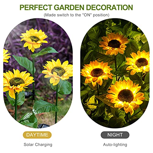 Yunerz Solar Sunflower Lights, Solar Garden Lights Outdoor Decorative Garden Stakes, Solar Led Pathway Decor For Garden Patio Lawn Yard Porch Walkway,Halloween And Christmas (1 Pack) #TOP2