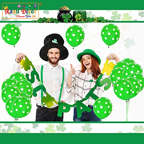 Image of RasuDecor 20 Pieces 12 inch Polka Dot Latex Balloon Green and White Dot Colorful Balloons, 12 Inch Latex Polka Dots Balloons for Kids Women Men Birthday Easter Engagement Wedding, Halloween Party Supplies Decor #RasuImpex (20Pcs 12 inchPolkaDotGreenWhite)