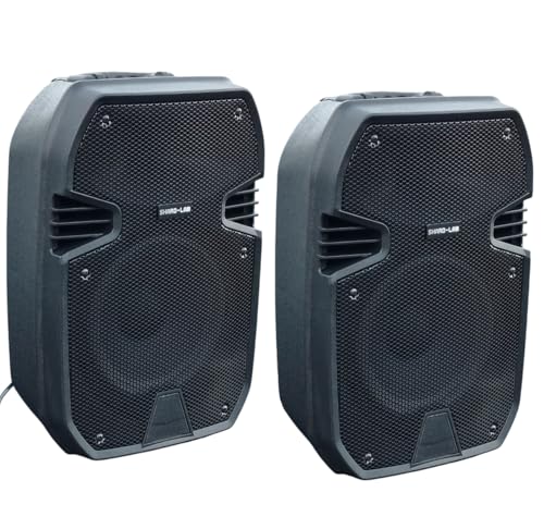 SHARD-LAB - COPPIA CASSE AMPLIFICATE ATTIVE KARAOKE DJ PALESTRA 400W