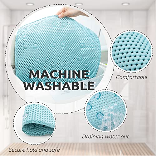 Ray Star Bathtub & Shower Mat 36 * 17 Inch Pvc Non-Slip Bath Mat With Embossed Surface, Extra Length Bathroom Mat Machine Washable With Drain Holes For Gym/Bathtub/Spa (Auga) #TOP1