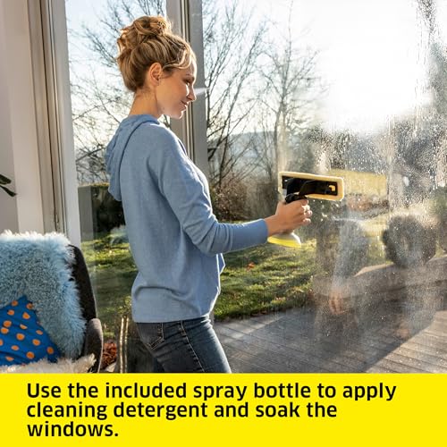 Image of KARCHER WV 1 Electric Window Vacuum Squeegee 10 inch - Perfect for Showers, Mirrors, Glass, and Countertops - Electric Squeegee, Black