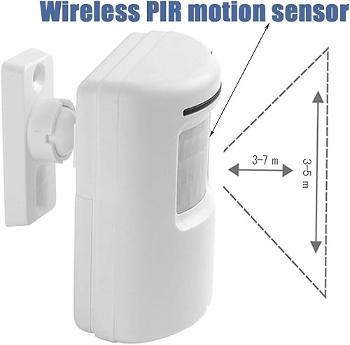 Miniatura 2 de Timbre de puerta de alarma inalámbrica para entrada, timbre infrarrojo inteligente de negocios, sistema de seguridad para el hogar interior con 1