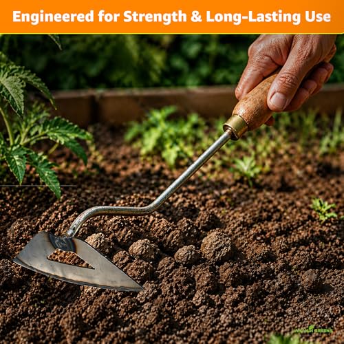Image of Anandi Green's Metal Agriculture Garden Spectacular Heavy Duty Plastic Handle Gardening Tools Set for Gardening (Hello Hoe)