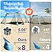 Rhino Valley Beach Tent, 10x10 FT Beach Shade UPF50+ Protection,Beach Canopy with 8 Sandbags 4 Stability Poles,Outdoor Beach Tent Sun Shelter Umbrella for Sand,Camping,Fishing Essentials, Turtle