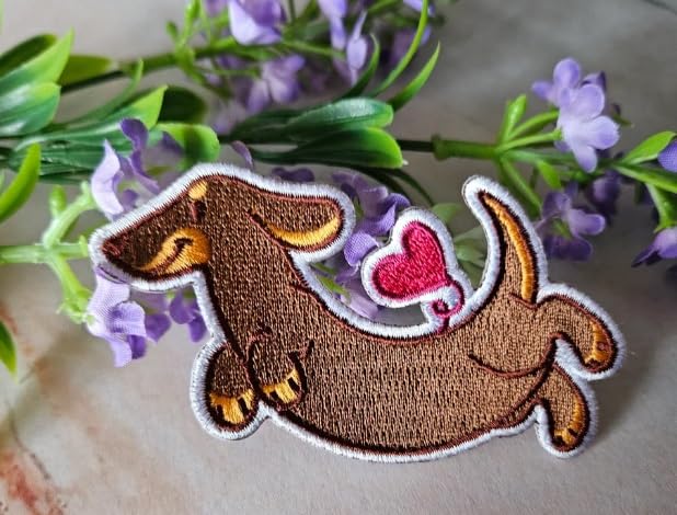 4 inch Dachshund Dog Patch Embroidery sew Patch