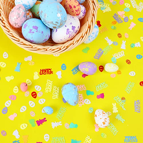 Image of FOIMAS 1800pcs Easter Confetti,Egg Bunny Chick Table Confettis Glitter Foil Scatter for Easter Card Table Party Decoration