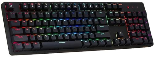 IROK FE104 Q[~OL[{[h Ԏ RGB É 104L[ eL[X pz L USB Type-A Type-C JjJL[{[h zbgXbvΉ t[eBOL[{[h }OlbgJo[ (BLACK^Ԏ, 10