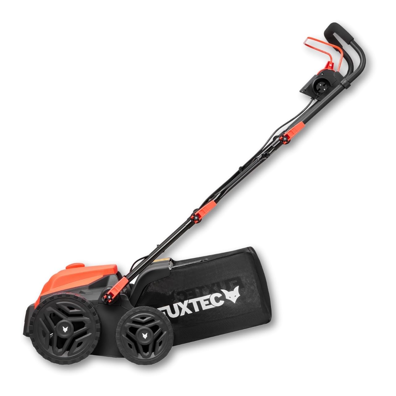 FUXTEC Scarificateur électrique FX-EV360, aérateur de gazon avec 1500 watts de puissance, largeur de travail 36 cm et réglage de la profondeur sur 5 niveaux, bac de ramassage 45 L