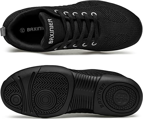 image for BAXINIER Girls Black Cheerleading Shoes Breathable Youth Cheer Competi