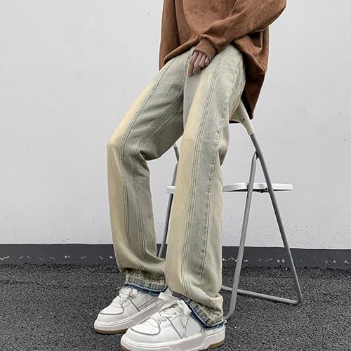 Men's Slim Fit Jeans Elastic Loose Straight Fashion Hip Hop Comfortable Elastic Waist Casual Pants3